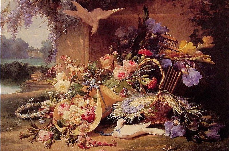Eugene Bidau Still Life with Flowers Norge oil painting art